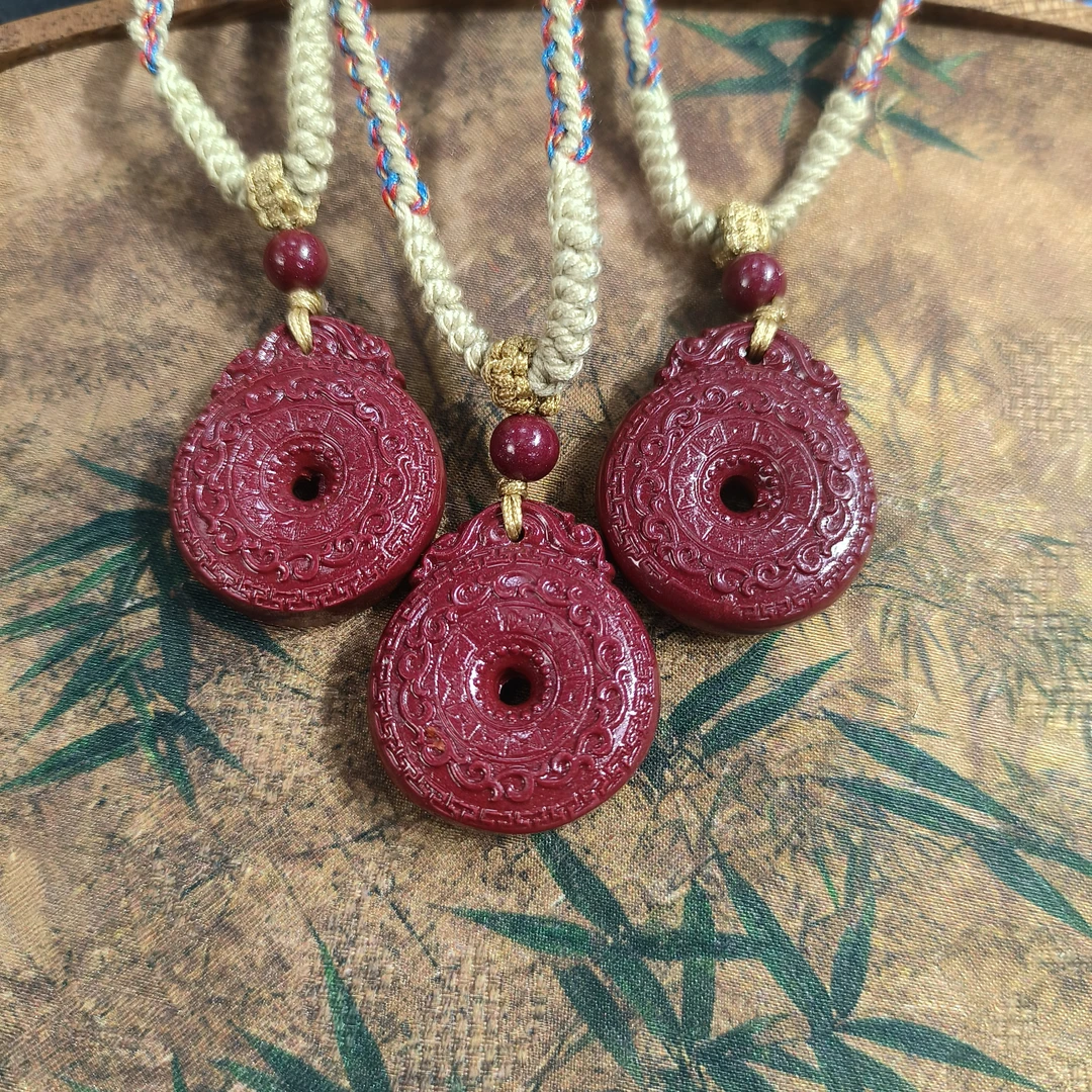 含辰砂工艺品含辰砂工艺品紫金砂回纹扣吊坠 多样性发一件 DH4857