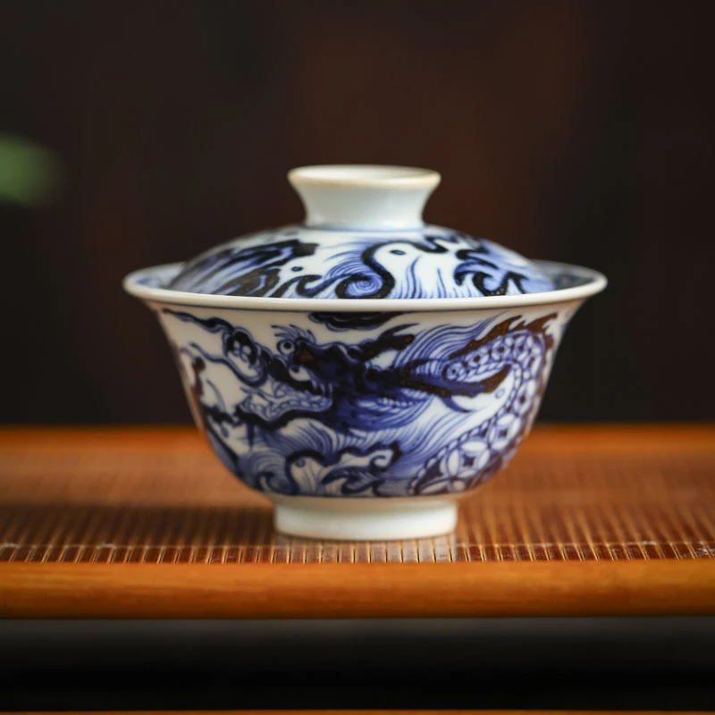 【老王】鱼化龙盖碗（110ml）（翁宿瑕S0150）