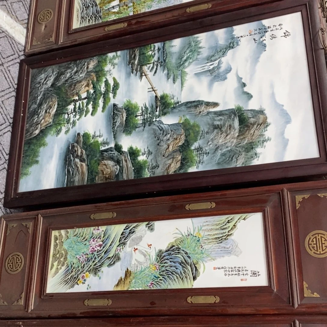 瓷片迎**福景德镇瓷板画柴窑烧制