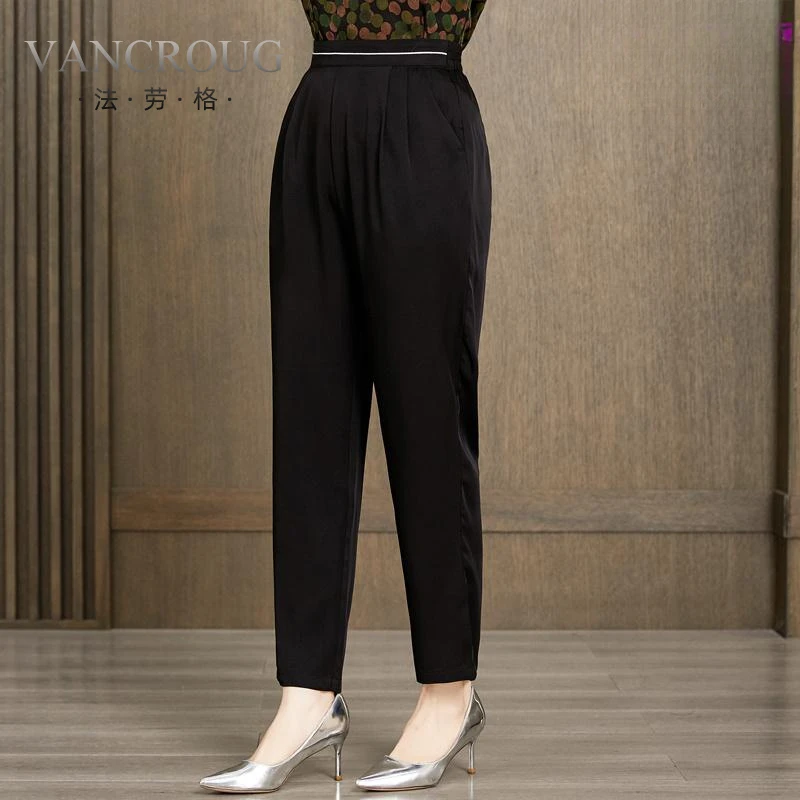 法劳格杭州时尚品牌九分裤重磅真丝桑蚕丝裤子女2025财阀千金女