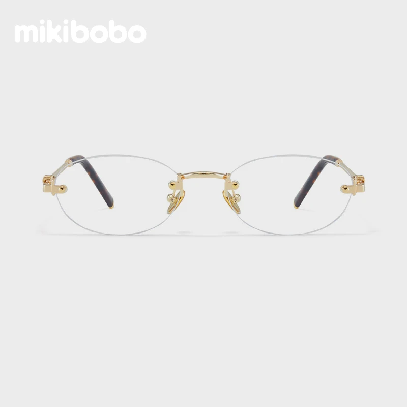 mikibobo纯欲无框金丝椭圆眼镜女款近视镜高智感斯文风格 P60037
