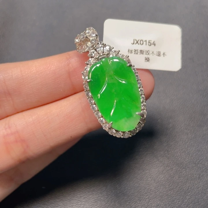 翡翠银S925镶嵌颈饰