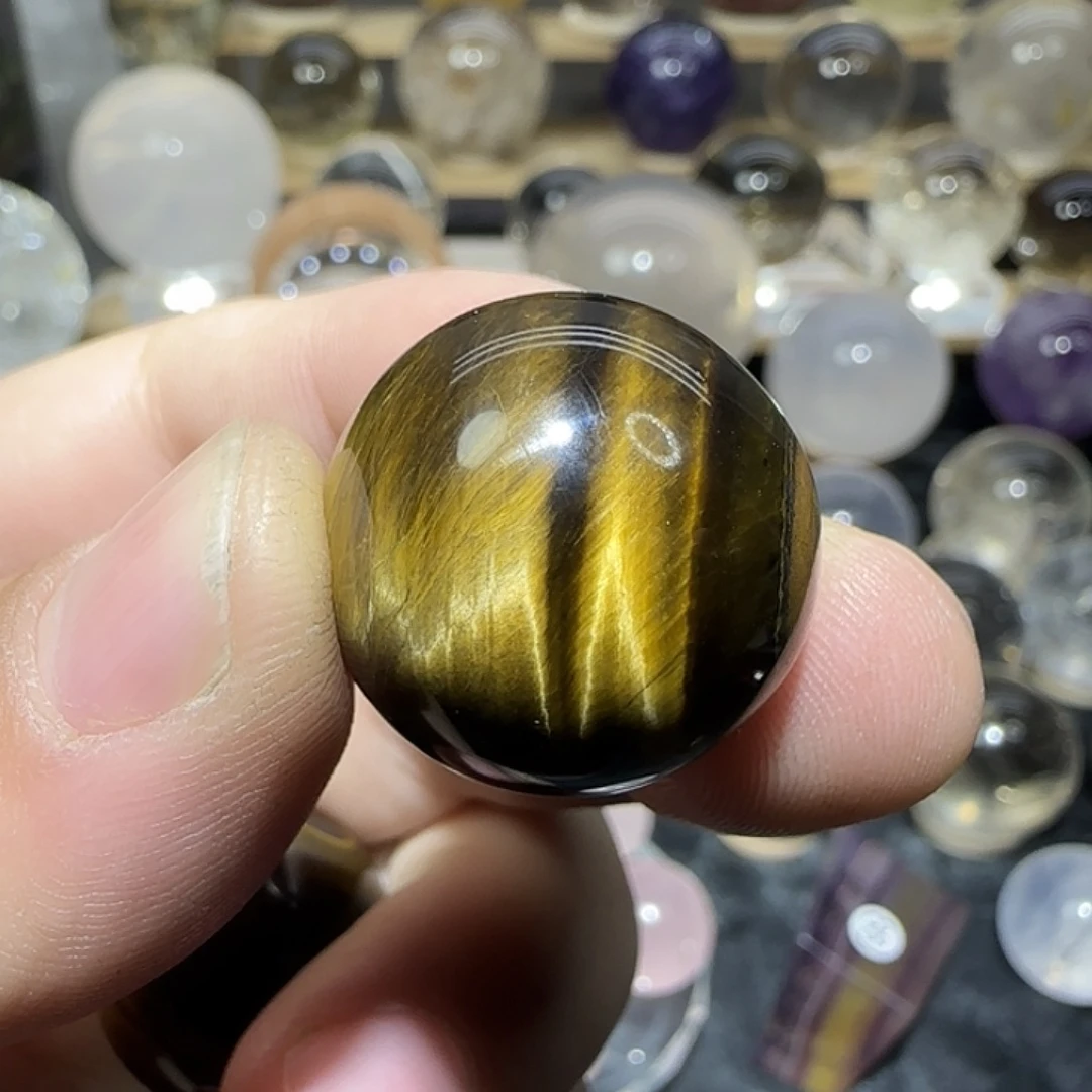 未镶嵌水晶珠宝半成品虎眼小球