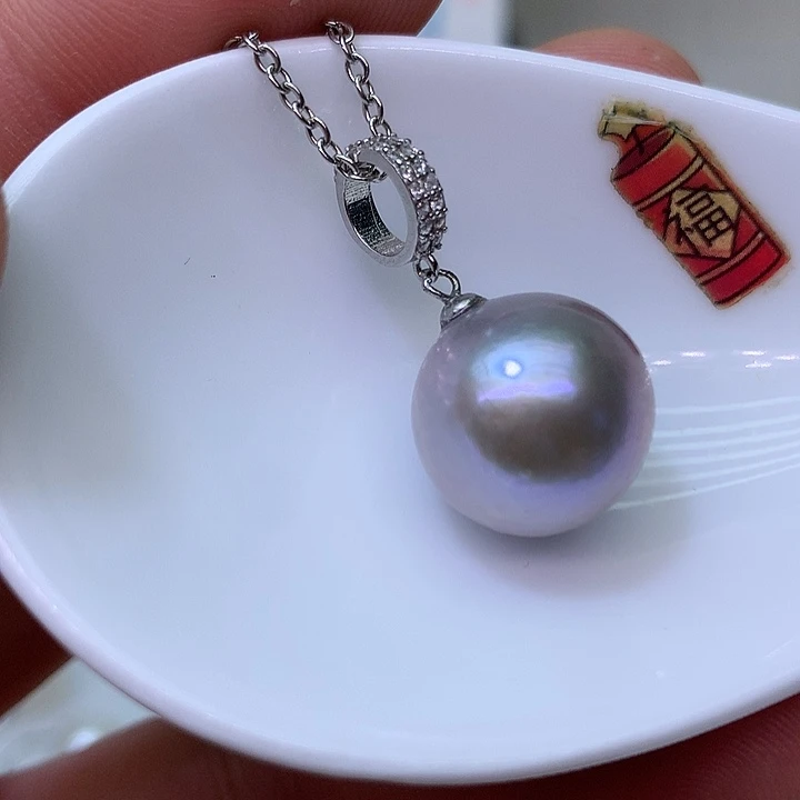 银S925镶嵌耳饰淡水珍珠冬***洋