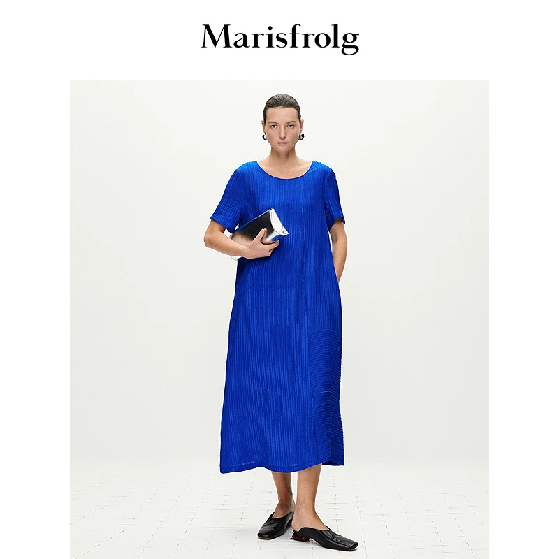 【欧若风】Marisfrolg玛丝菲尔宽松复古休闲优雅女连衣裙AAFZ21056