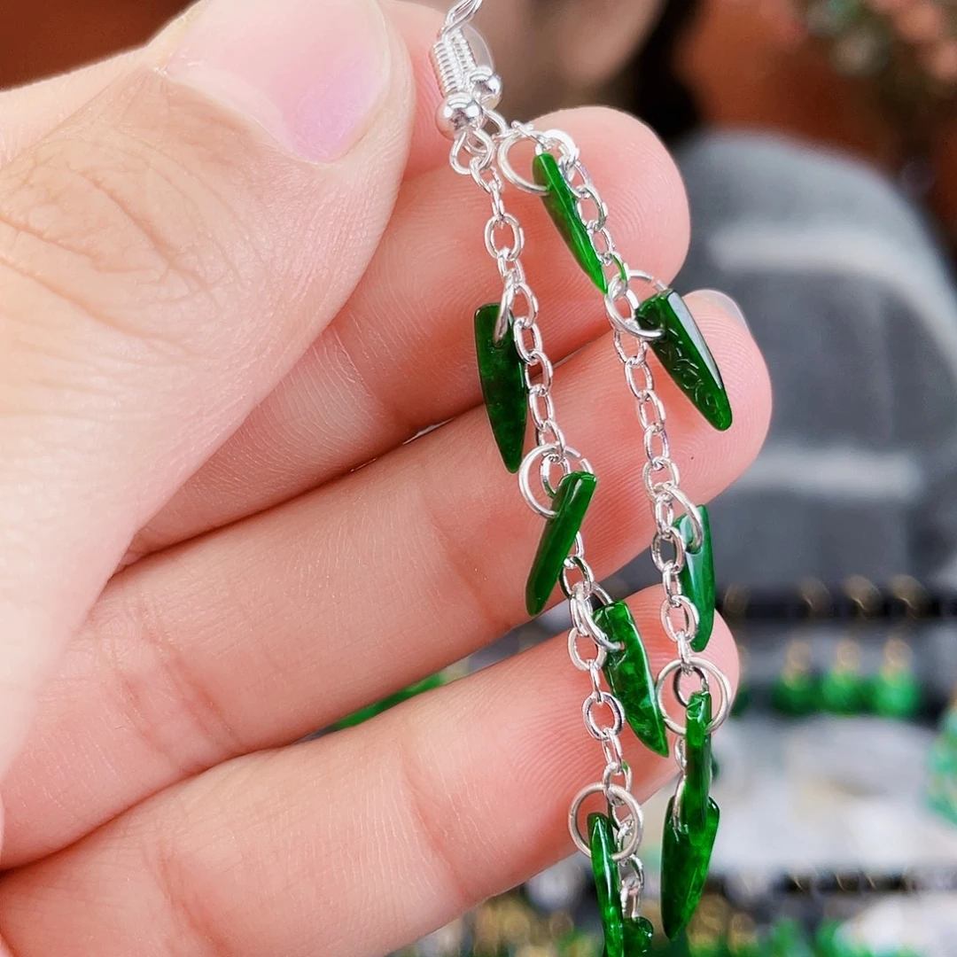 翡翠未镶嵌耳饰饰品