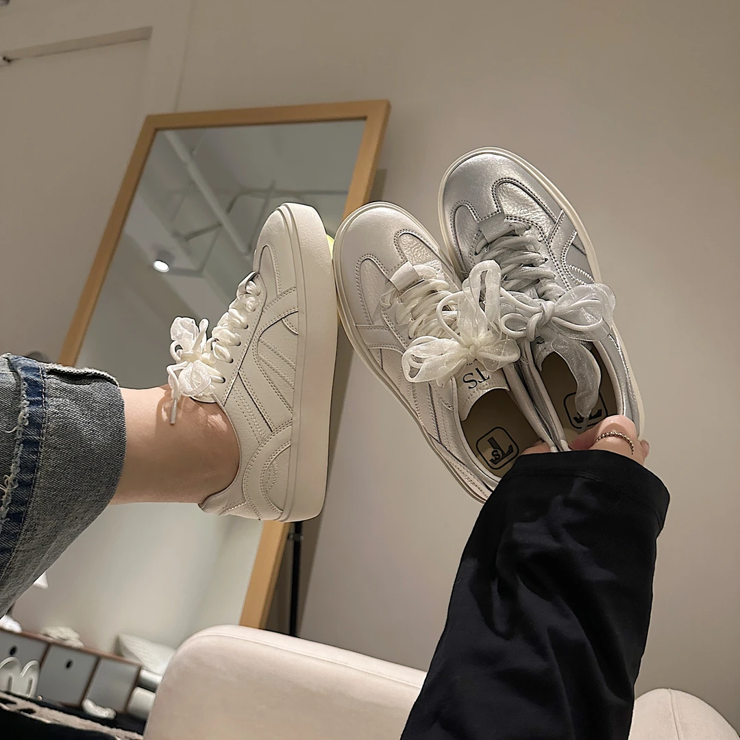 TS休闲鞋2025春季新款时尚百搭纯色平底舒适德训鞋