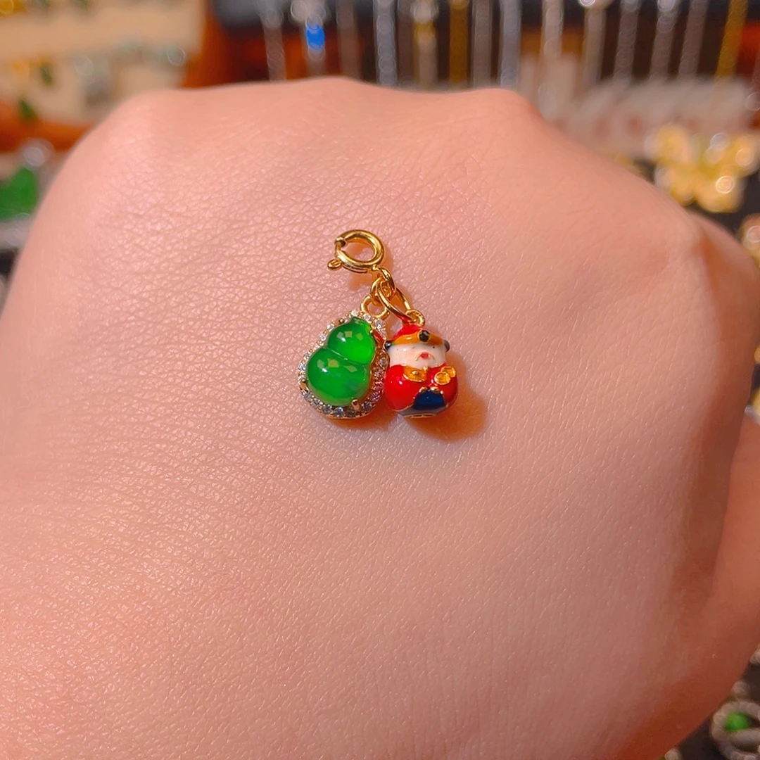 翡翠银S925镶嵌吊坠(不含链)