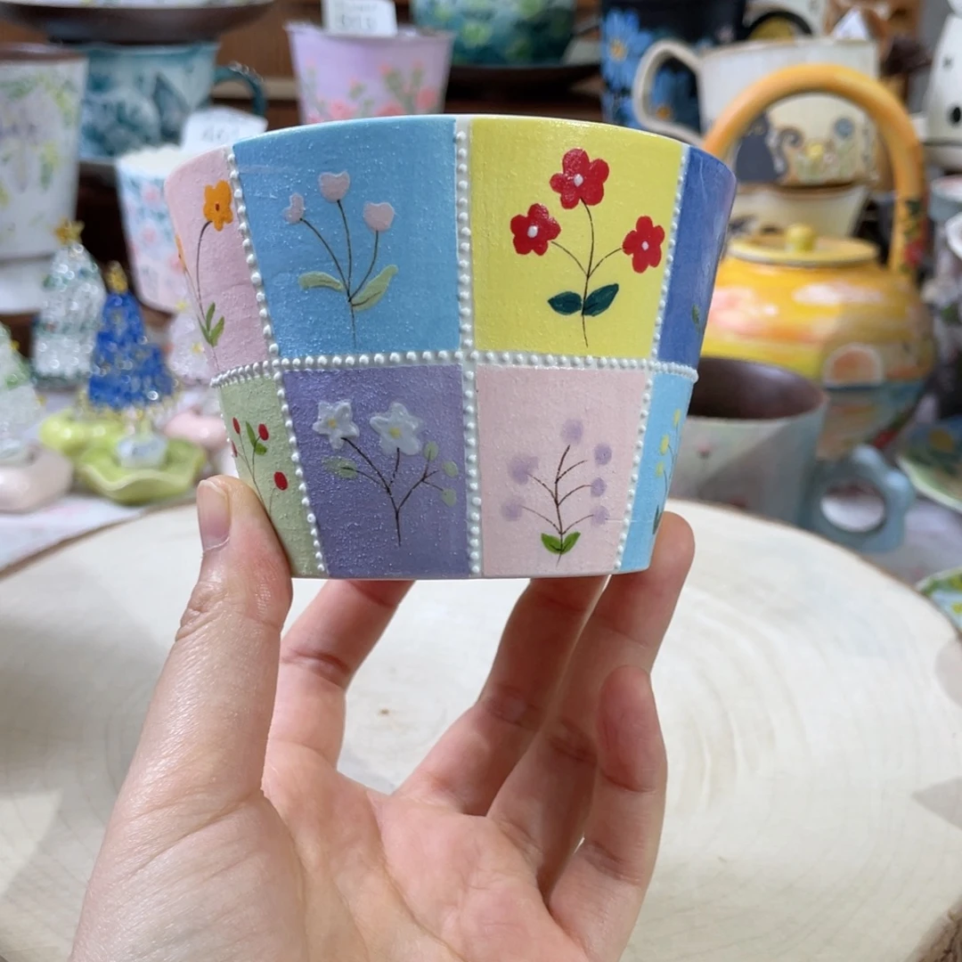 景德镇手工岩彩杯395