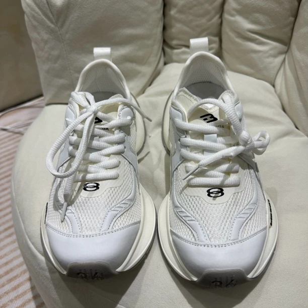 现货高品质赵露思同款时髦网面拼接系带厚底增高百搭透气女潮款