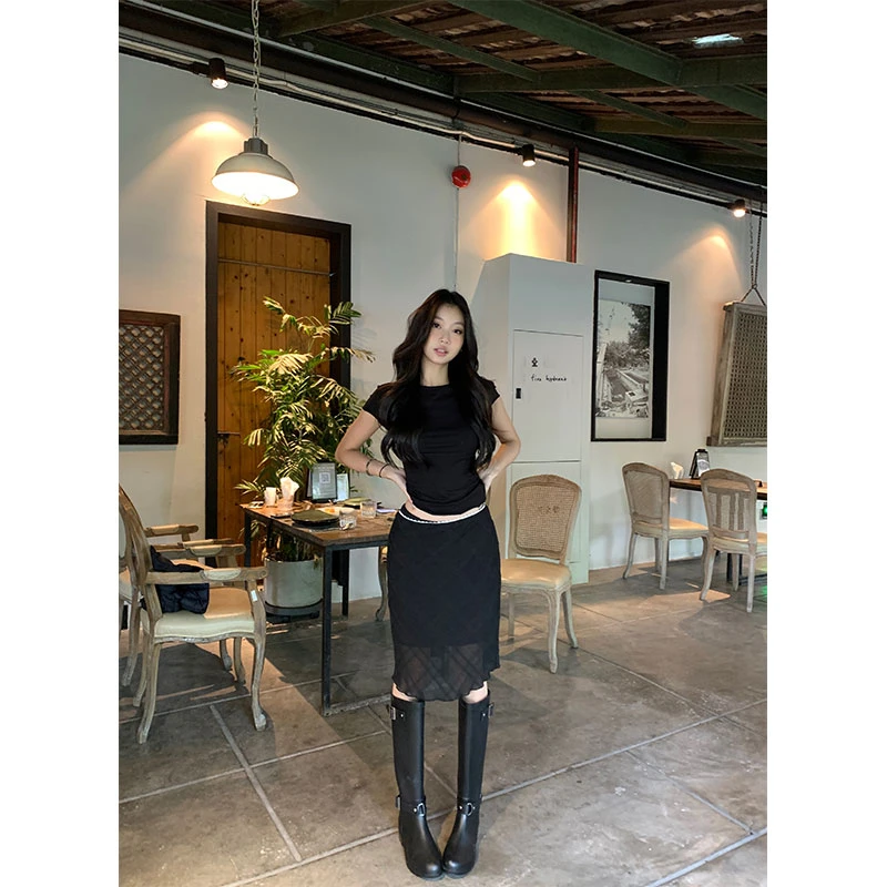 withmin【现货】凉皮 千金小姐显瘦百搭网纱中长款半身裙2522760