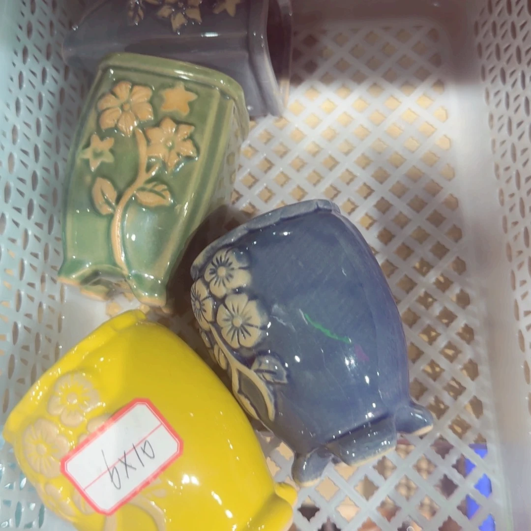 紫砂花盆粗陶精雕