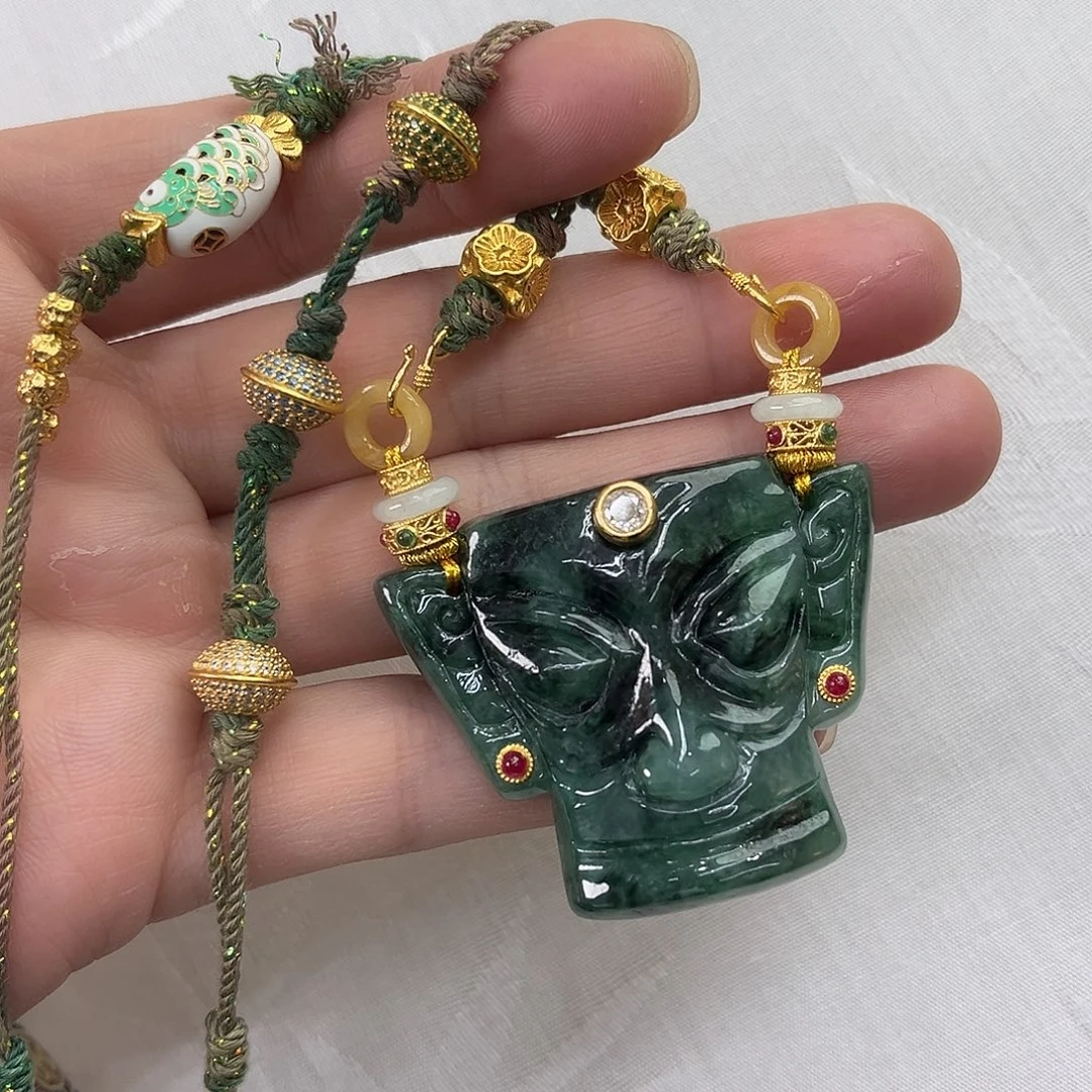 翡翠合金吊坠(赠链)国风