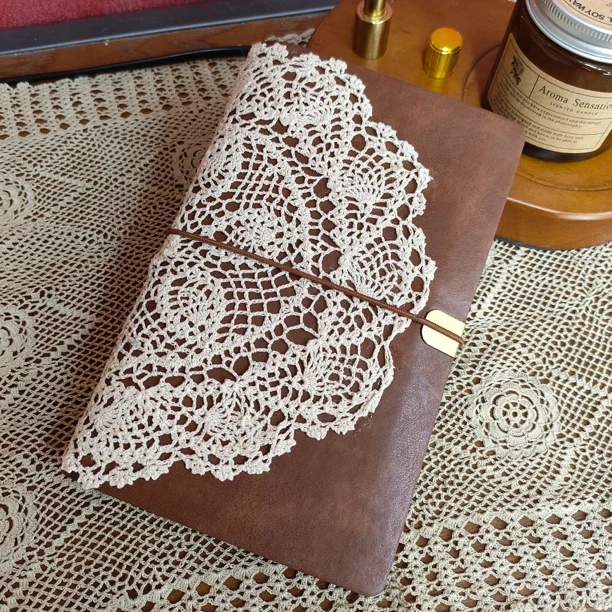 DZ134 仿牛皮复古钩针笔记本A6活页