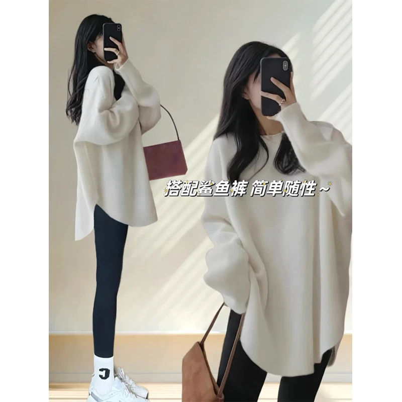 加绒打底衫女2025年秋冬内搭可外穿中长款遮屁股搭配鲨鱼裤的上衣