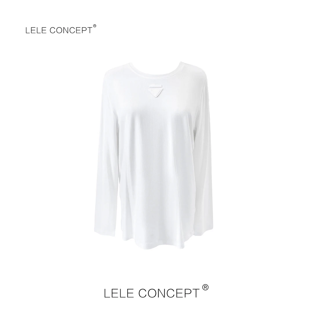 LELE CONCEPT丨简约百搭随性三角标长袖打底S0540