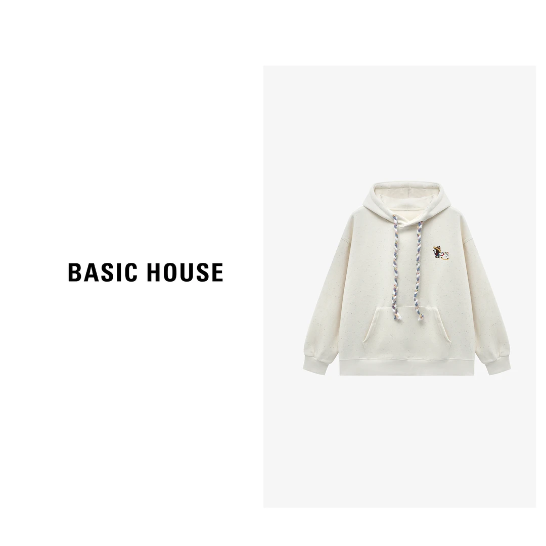 Basic House/百家好长袖时尚休闲百搭连帽宽松卫衣-B0625B5KUU2