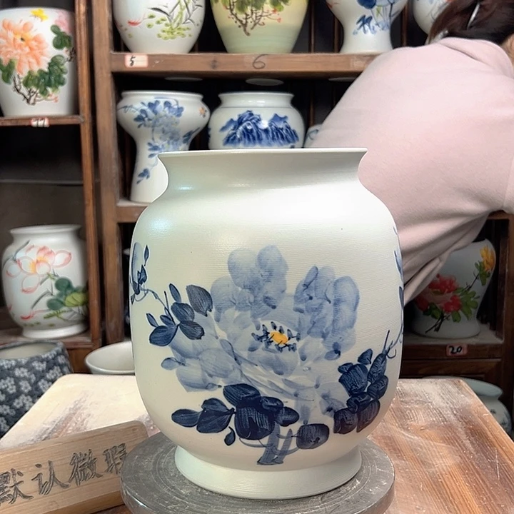 陶冬瓜高27兰兰牡丹陶瓷