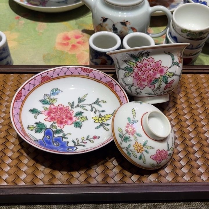 纯手绘精品盖碗杯