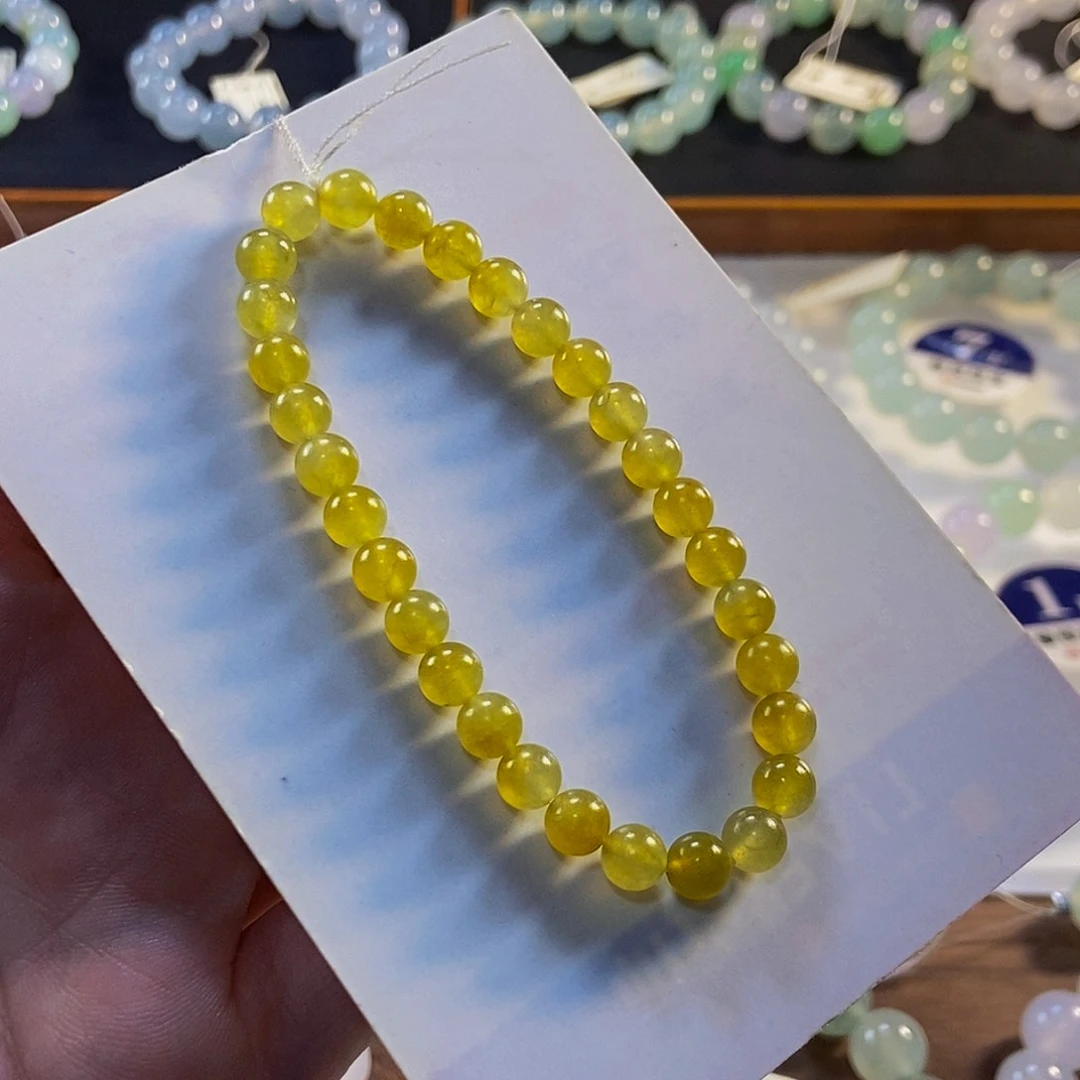 定制翡翠未镶嵌翡翠手串卡6+