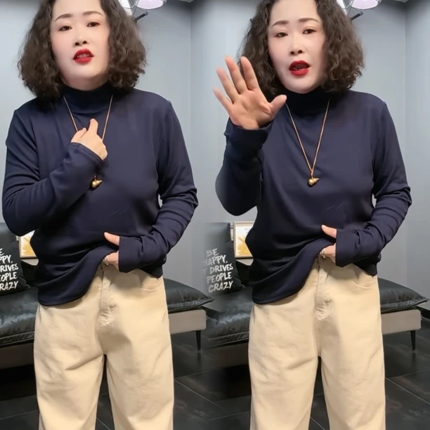 2025秋冬新款洋气女宽松显瘦网红同款百搭气质高档显瘦高领打底衫