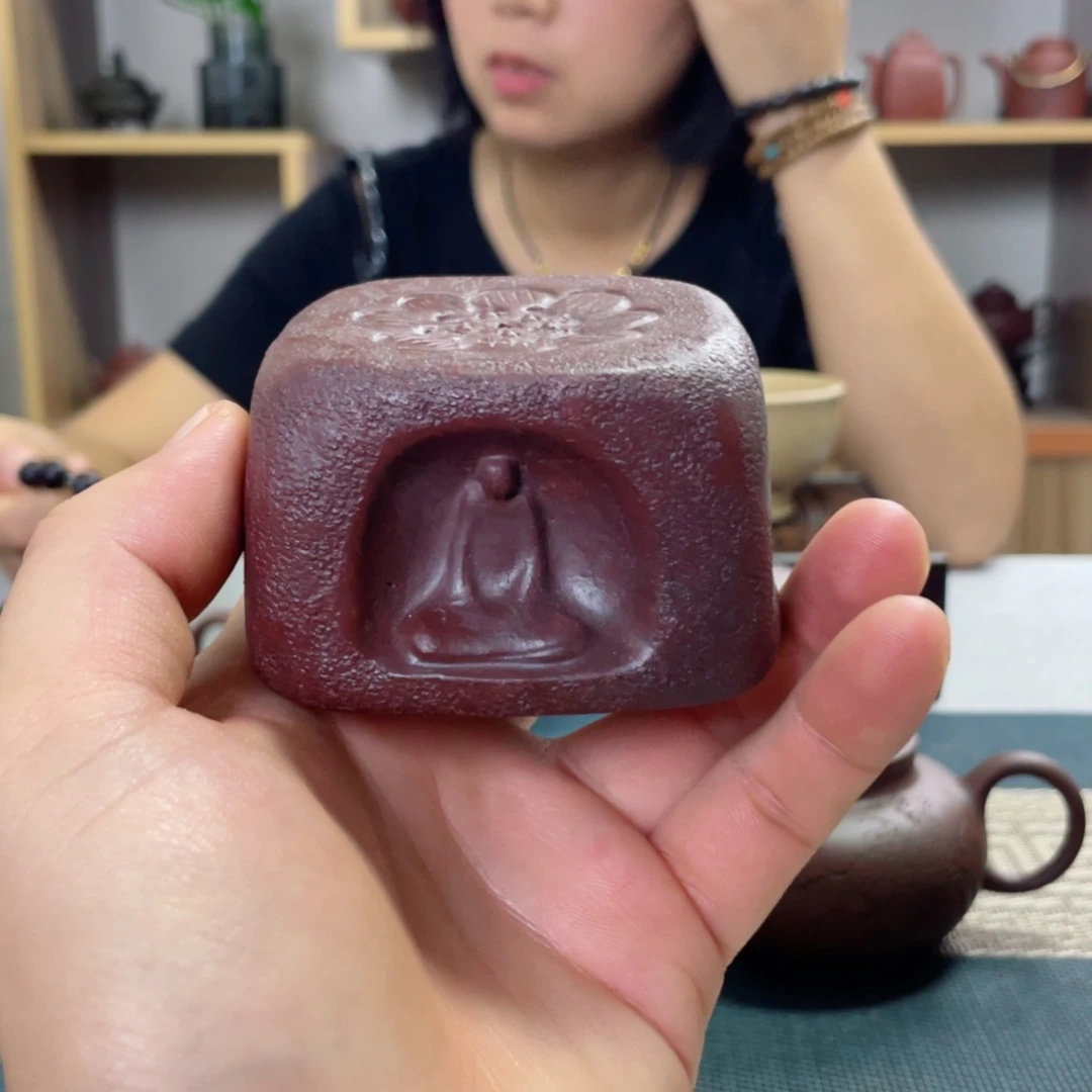 茶壶紫砂香插。盖置。