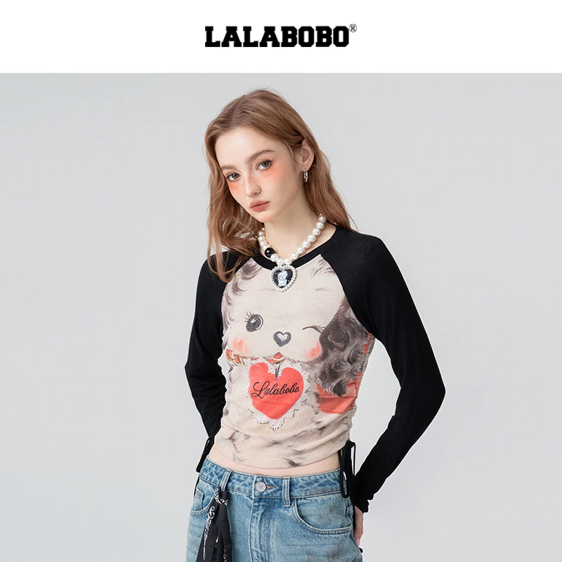 武汉2025蛇年新款长袖修身显瘦复古印花圆领T恤LBEA-WSDT16