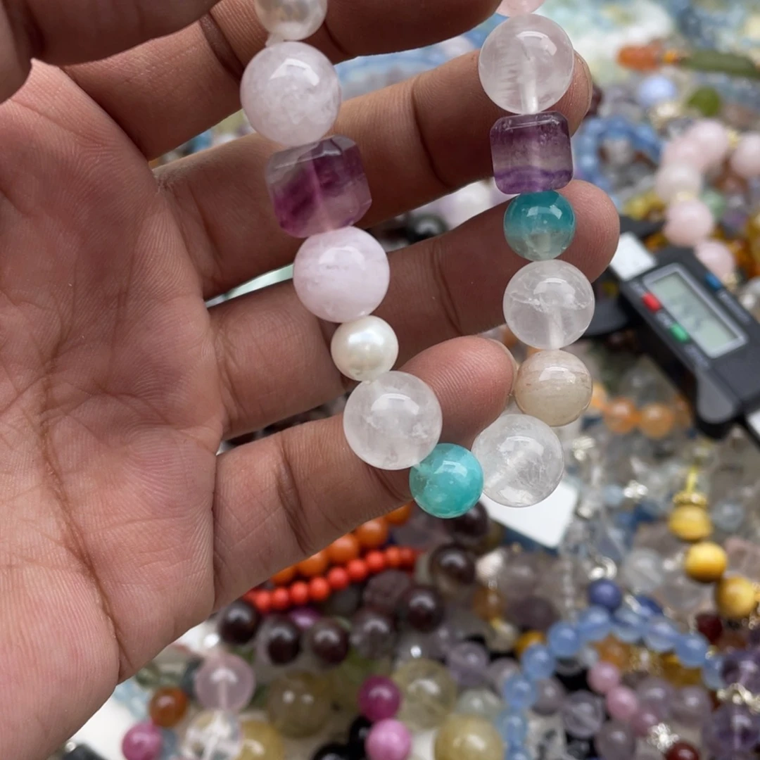 银S925镶嵌手链烟晶