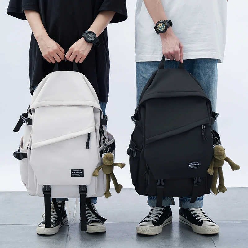 护脊双肩包男士休闲大容量电脑旅行背包女初中生高中大学生书包男