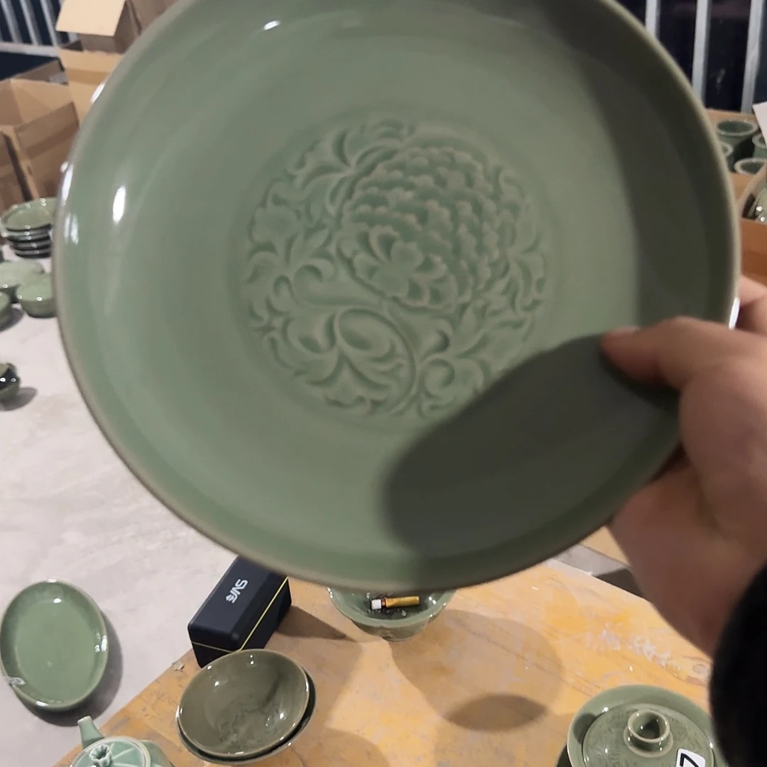 耀州窑手工盘子21厘米瑕疵不保破损不退换