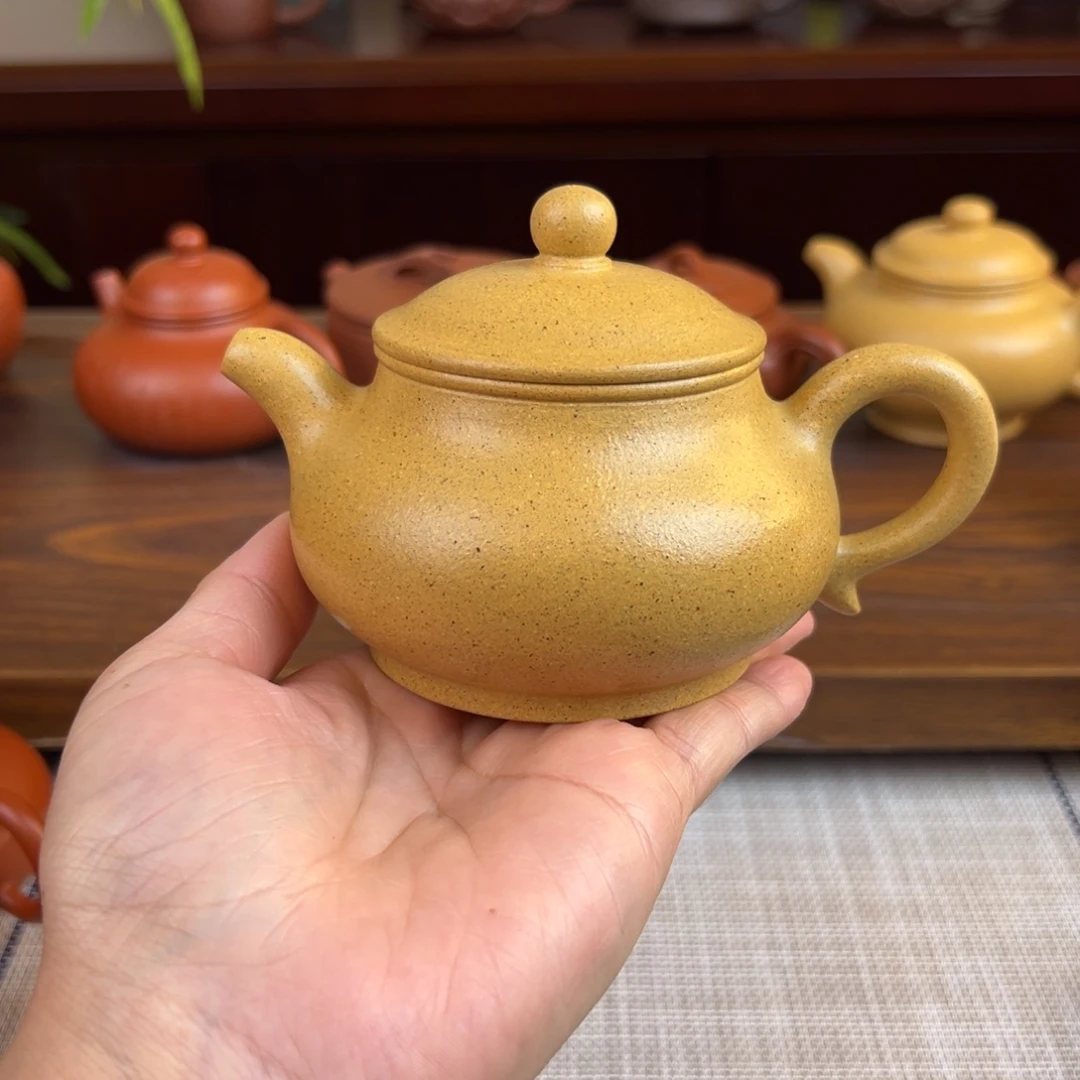 紫砂茶壶黄金段潘壶全手220cc