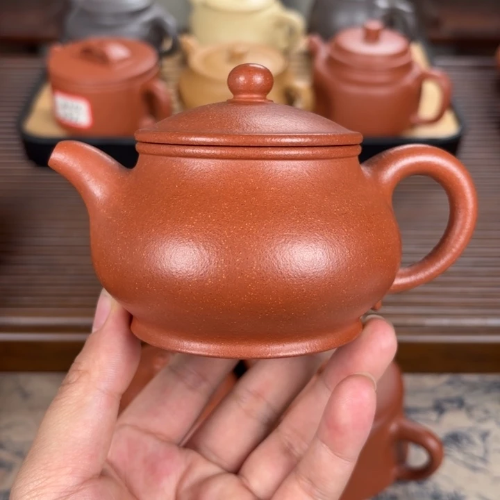 紫砂茶壶200cc红降坡潘壶