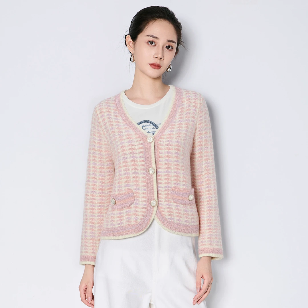 【丽公主专属】马天奴时尚优雅小香风毛针织衫外套开衫VHA825SWH0