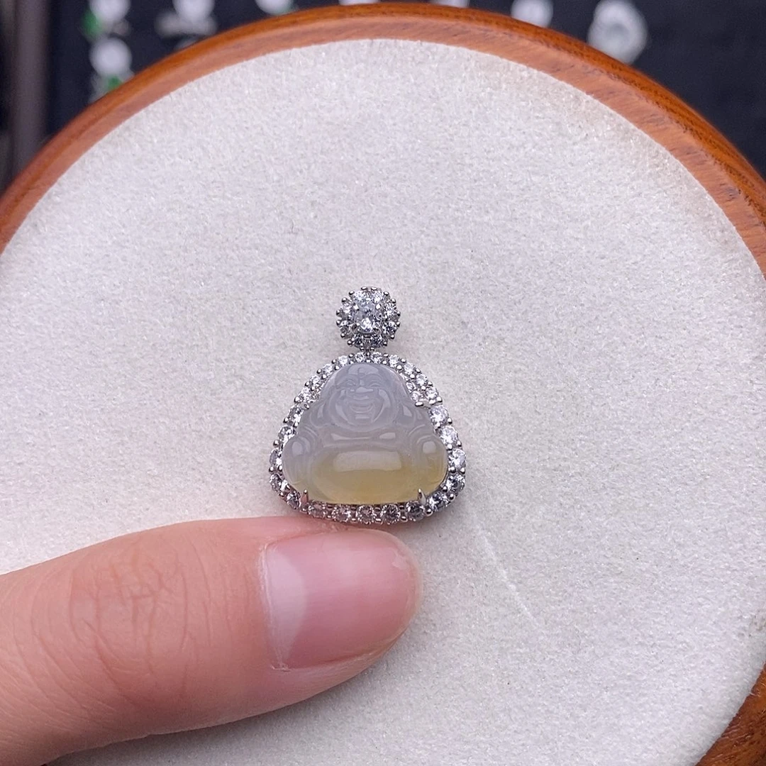 翡翠银S925镶嵌吊坠(不含链)