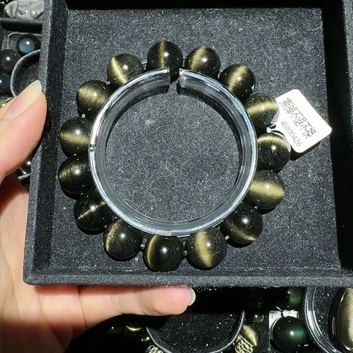 洛***雨黑曜岩未镶嵌手链