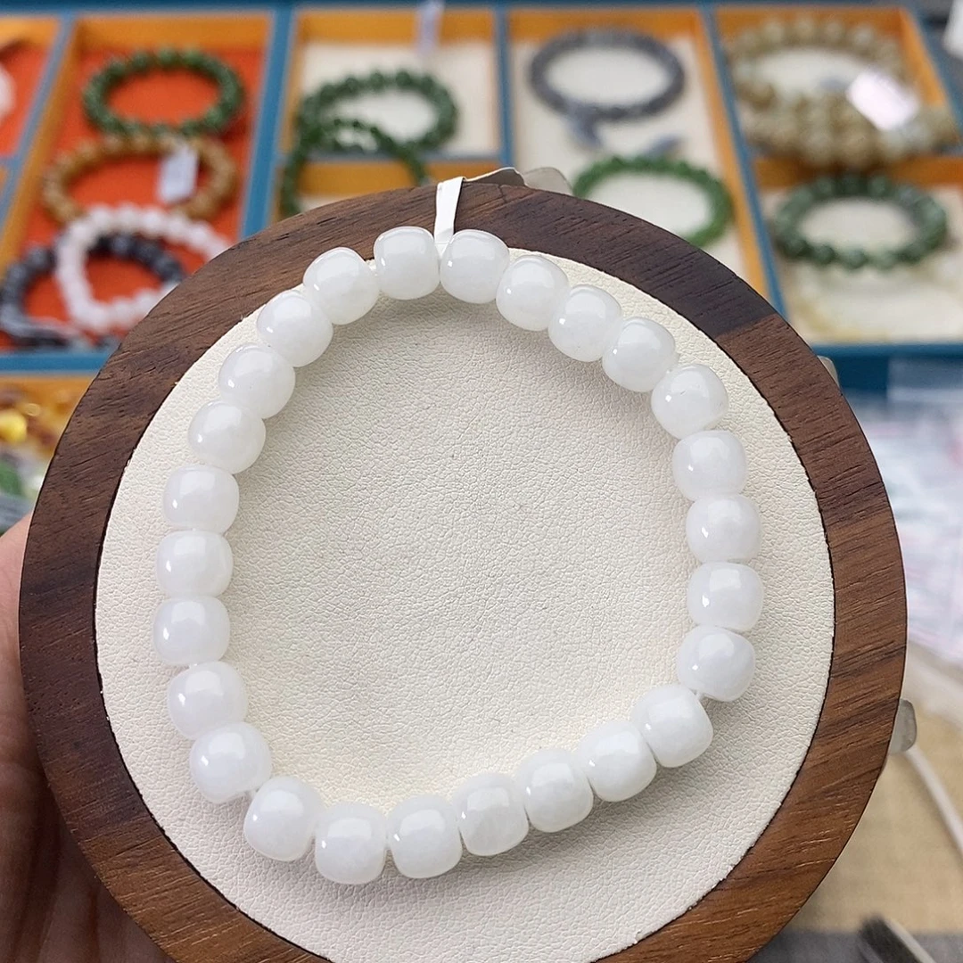 和田玉未镶嵌手串A46卡7×8