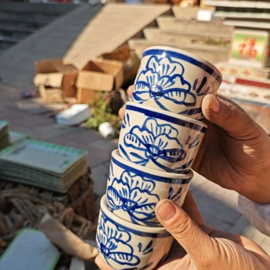 库存微瑕手绘杯子四个