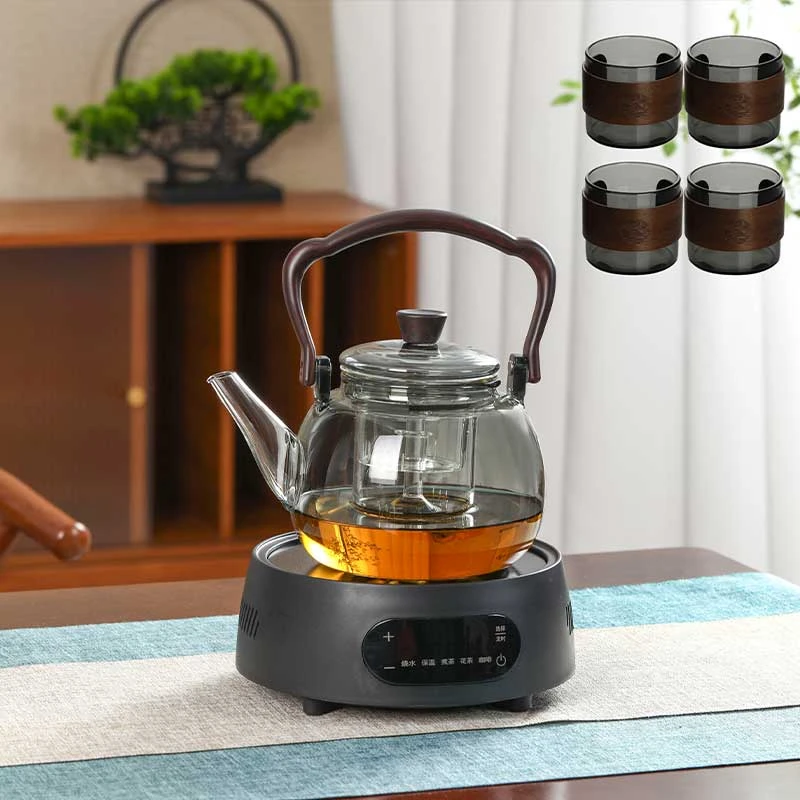 洛洋新款电陶炉1500瓦大功率煮茶壶套装提梁壶玻璃壶茶具煮茶器