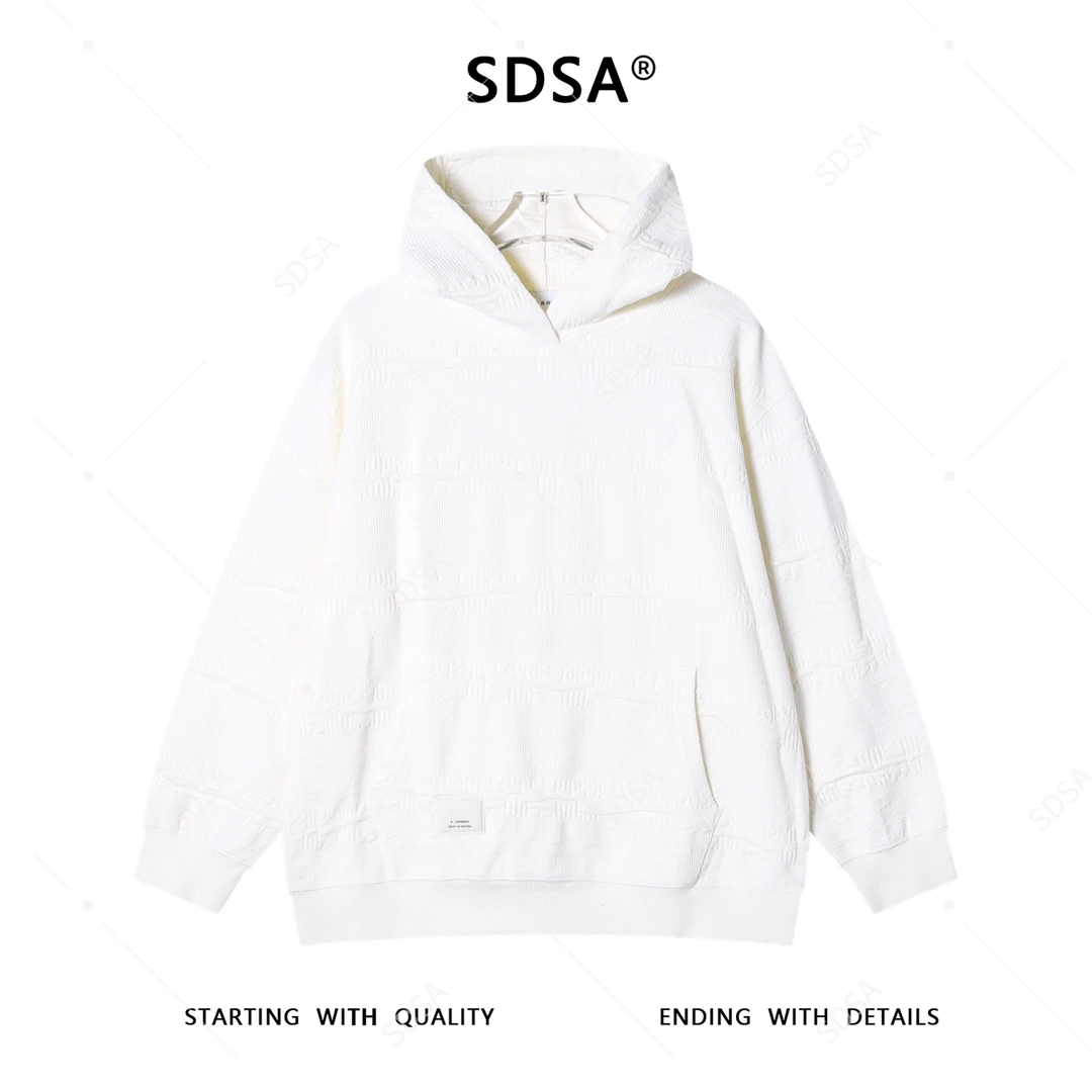 SDSA男士秋冬新款痞帅男装韩版潮牌提花连帽卫衣时尚百搭套头卫衣