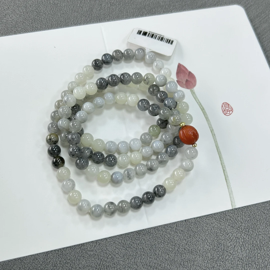 青花熊猫链可爱独特108直径约6mm