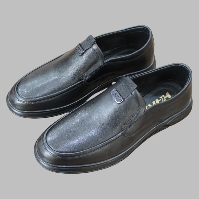 HATU平底全真皮头层牛皮软底男士男款牛皮休闲皮鞋舒适四季29935