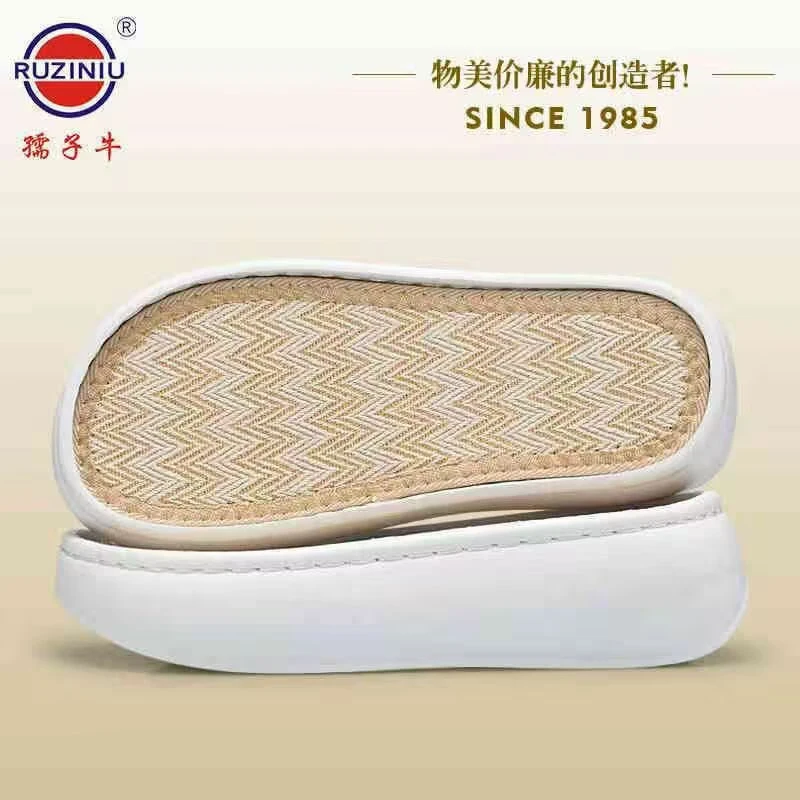 买5送1孺子牛春夏新款鲸鱼拖鞋底批发手工编织亚麻防滑增高布条