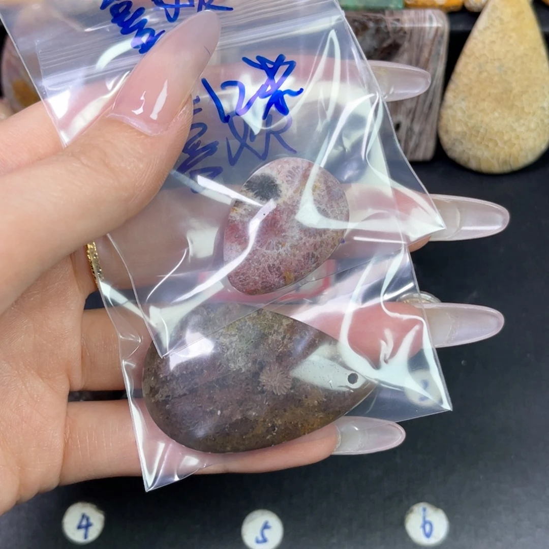硅化珊瑚（珊瑚玉）未镶嵌吊坠