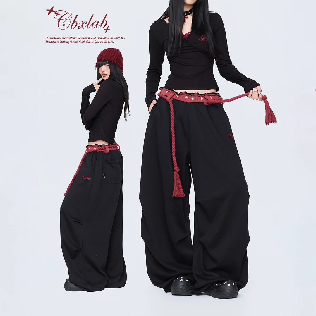 【达人专属】CBXLAB街舞潮牌星轨腰头拼接运动裤酷帅秋冬复古个性