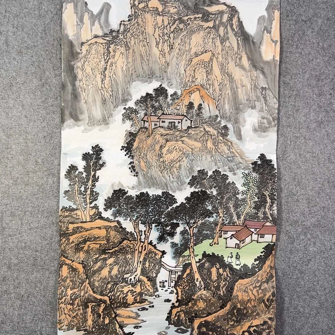 国画637 牡丹之花之叶的颜色与