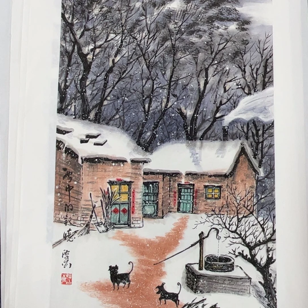 小***哥国画三尺山水作品