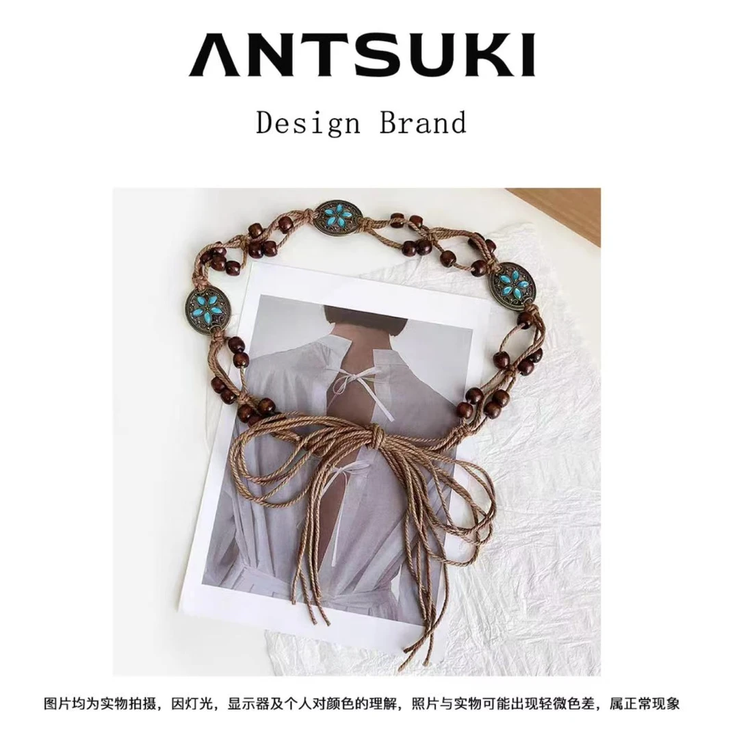 AnTsuki.【波西米亚风手工编织木珠钻石配饰百搭女腰链配饰】