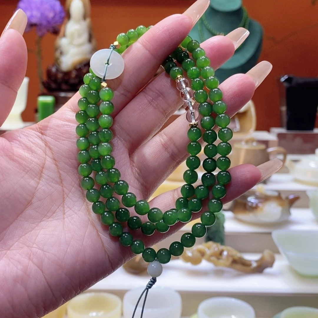 未镶嵌和田玉挂件精品碧玉挂链