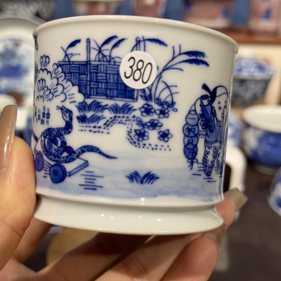 花***c380青花童子单杯z j201
