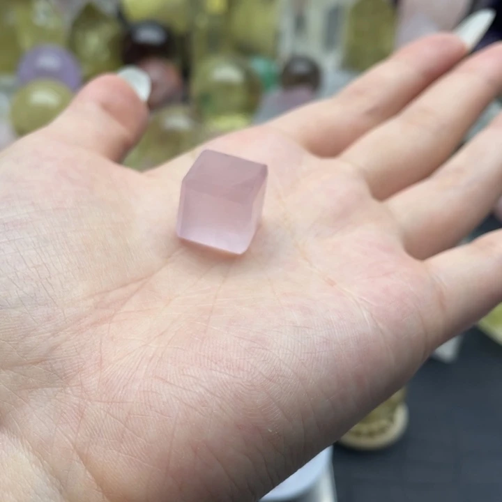 水晶珠宝半成品未镶嵌天然水晶粉水方糖11